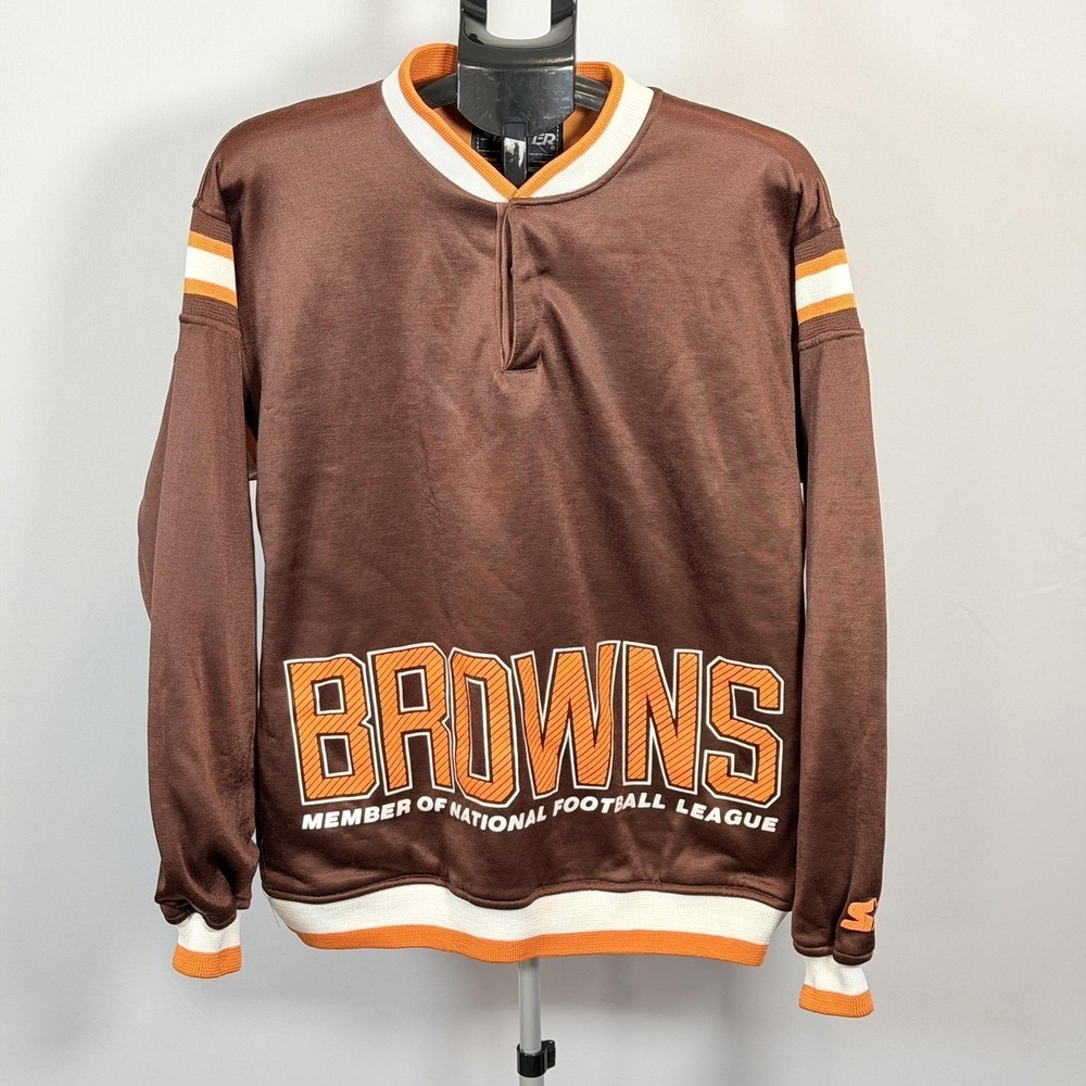 Vintage Cleveland Browns Sweatshirt Mens Medium Brown NFL‎ Football Starter 90s